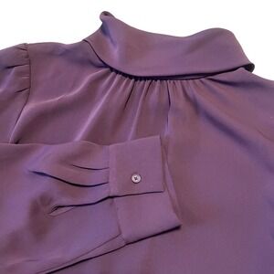 Babaton Women's L Adult Blouse Purple Mock Neck Long Sleeve Aritzia 128754